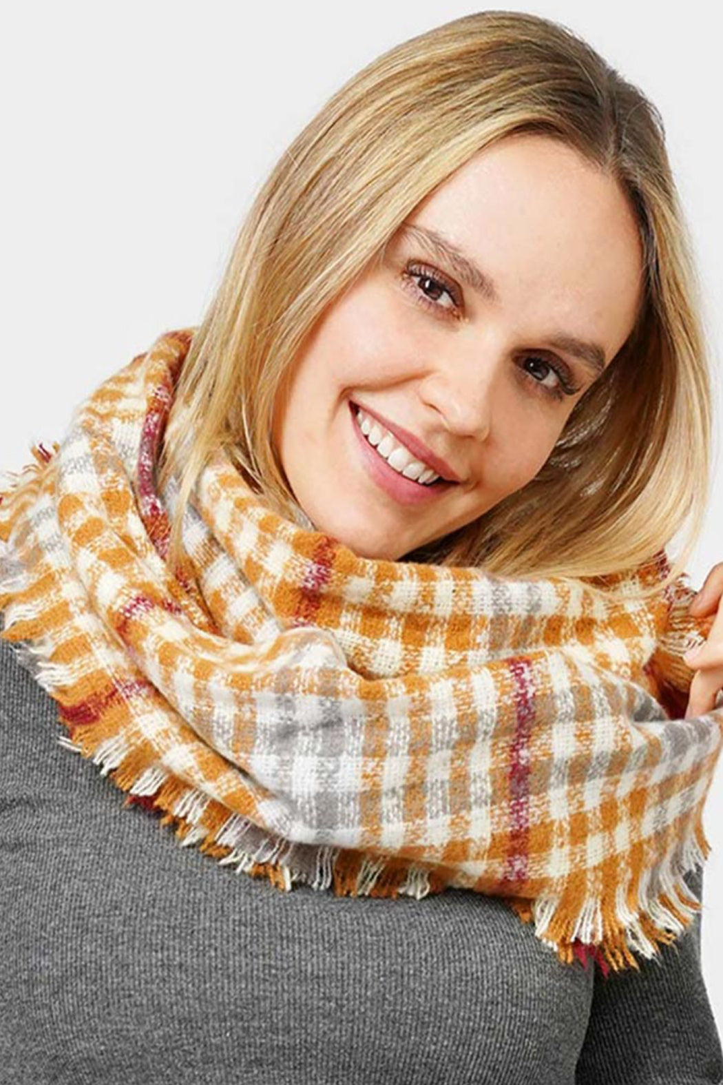 Plaid Checkered Infinity Scarf