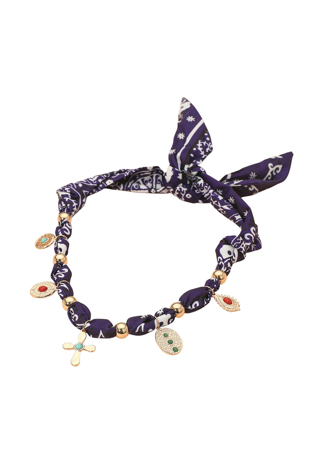 5 Charm Scarf Necklace