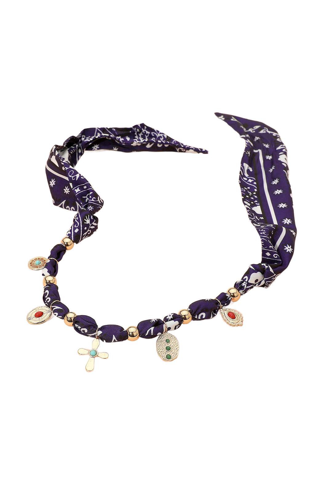 5 Charm Scarf Necklace