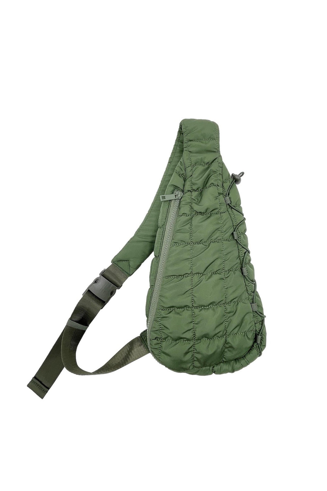 Quilted Puffer Drawstring Sling Bag