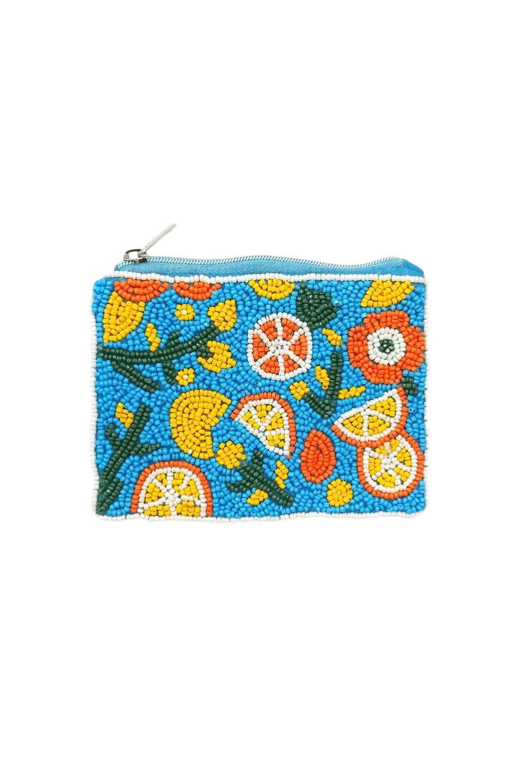 Orange Beaded Mini Pouch