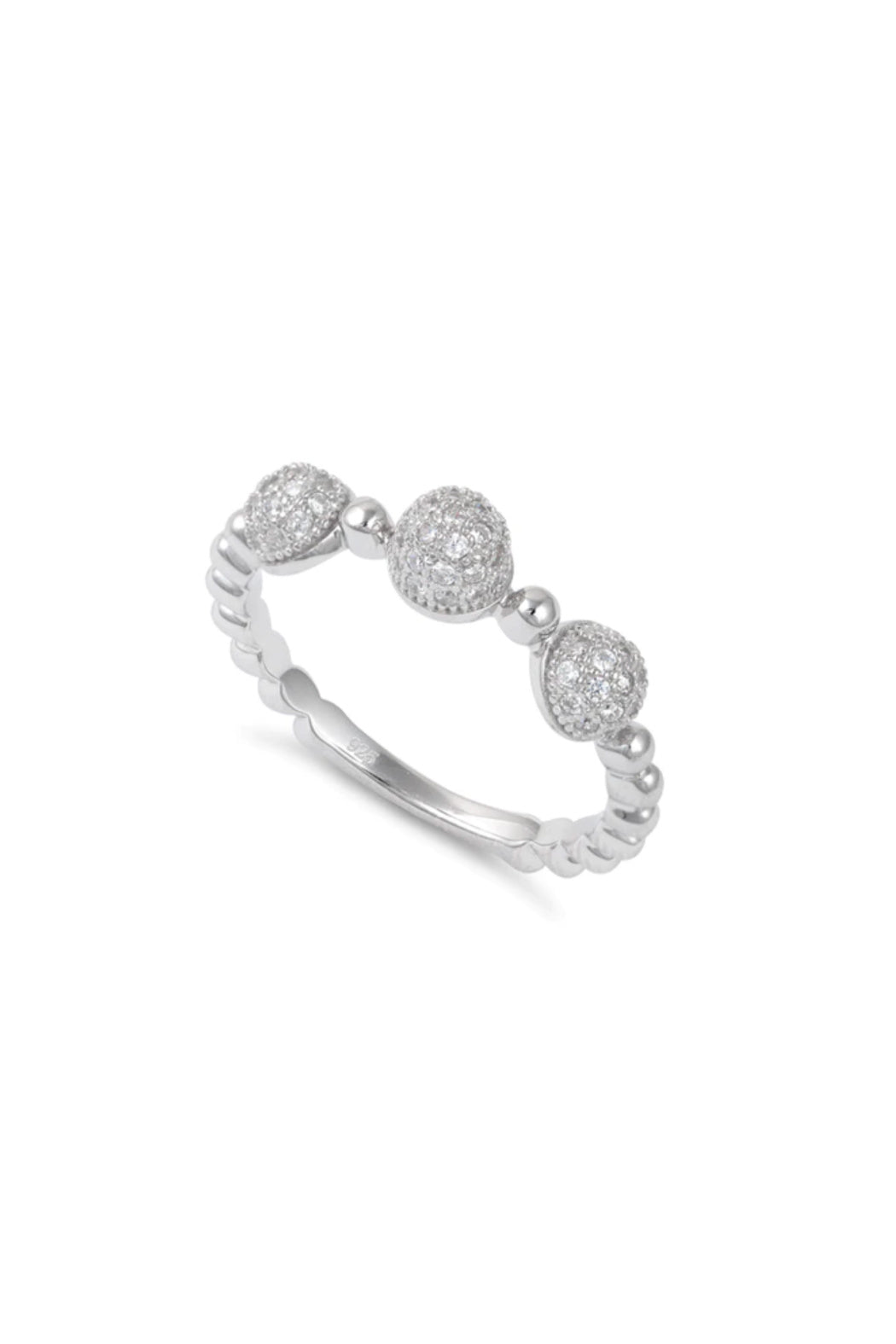 Sterling Pave Dot Ring