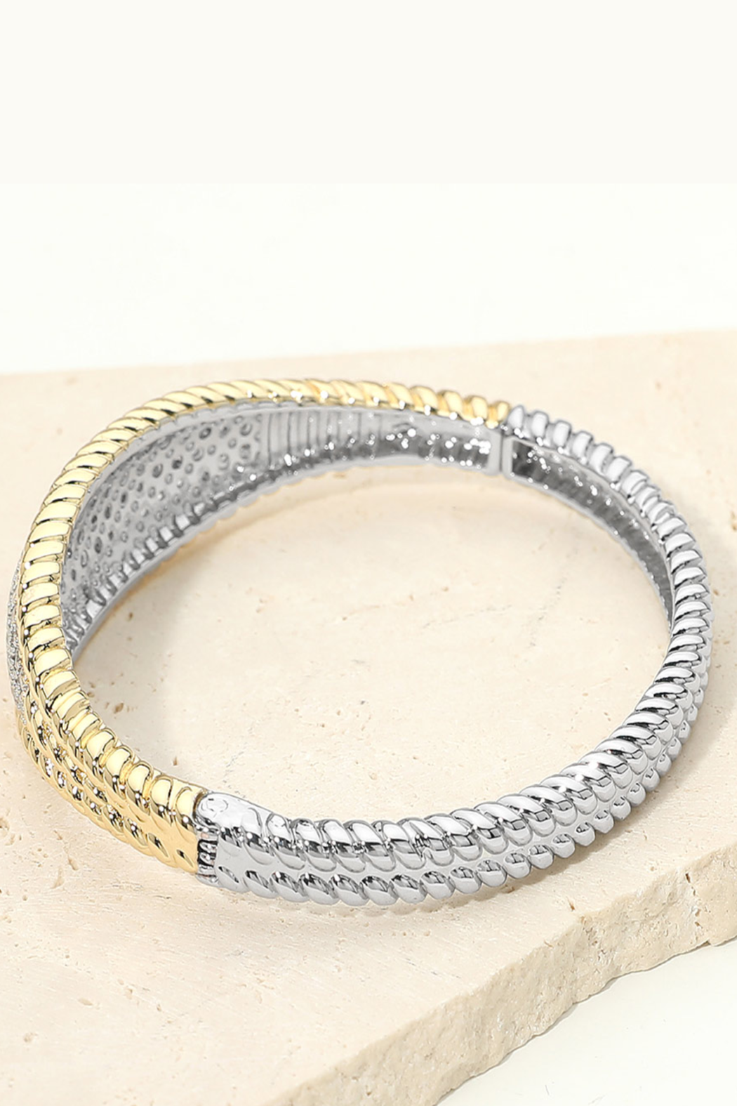 2 Tone Pave Bracelet