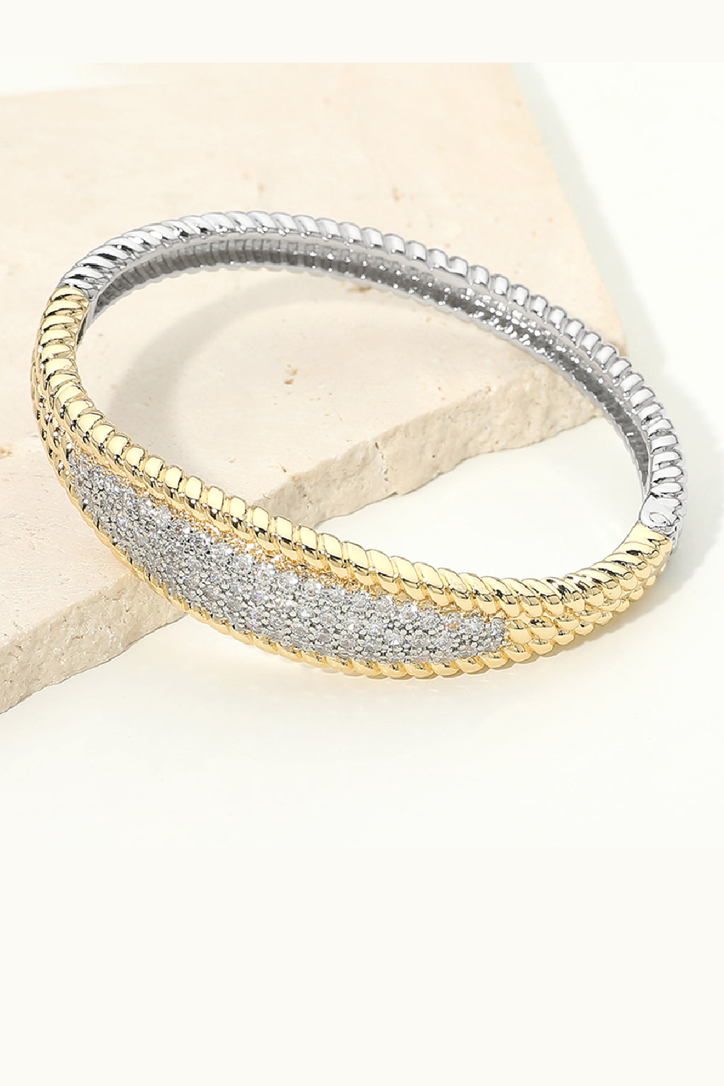 2 Tone Pave Bracelet