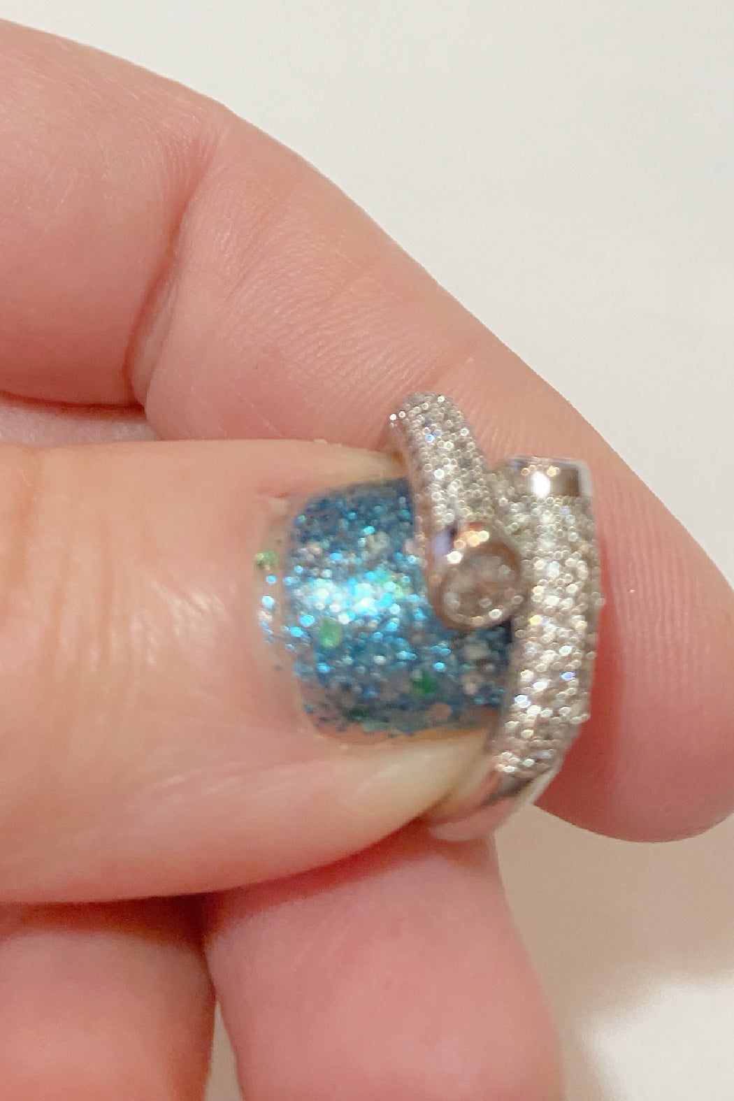 Silver Cz Pave and Tip Ring