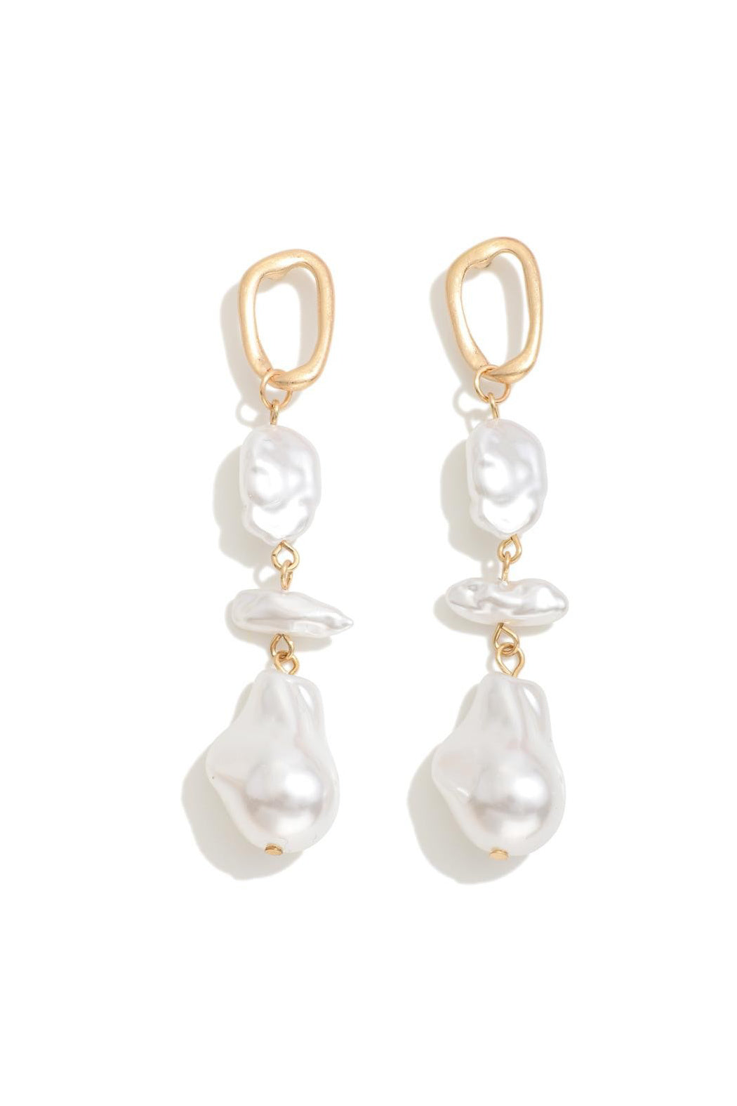 3 Pearl Nugget Earrings