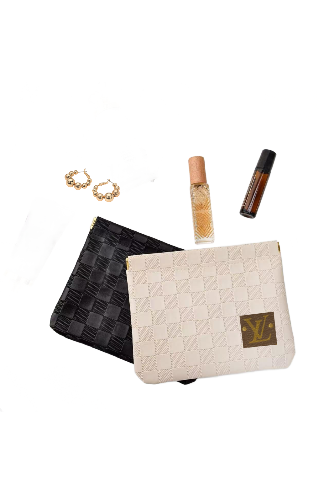 Set of 2 Upcycled Vegan Leather Pouch