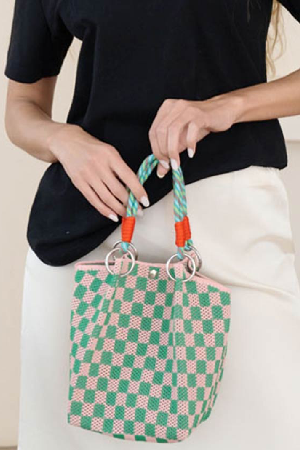 Checkered Mini Tote