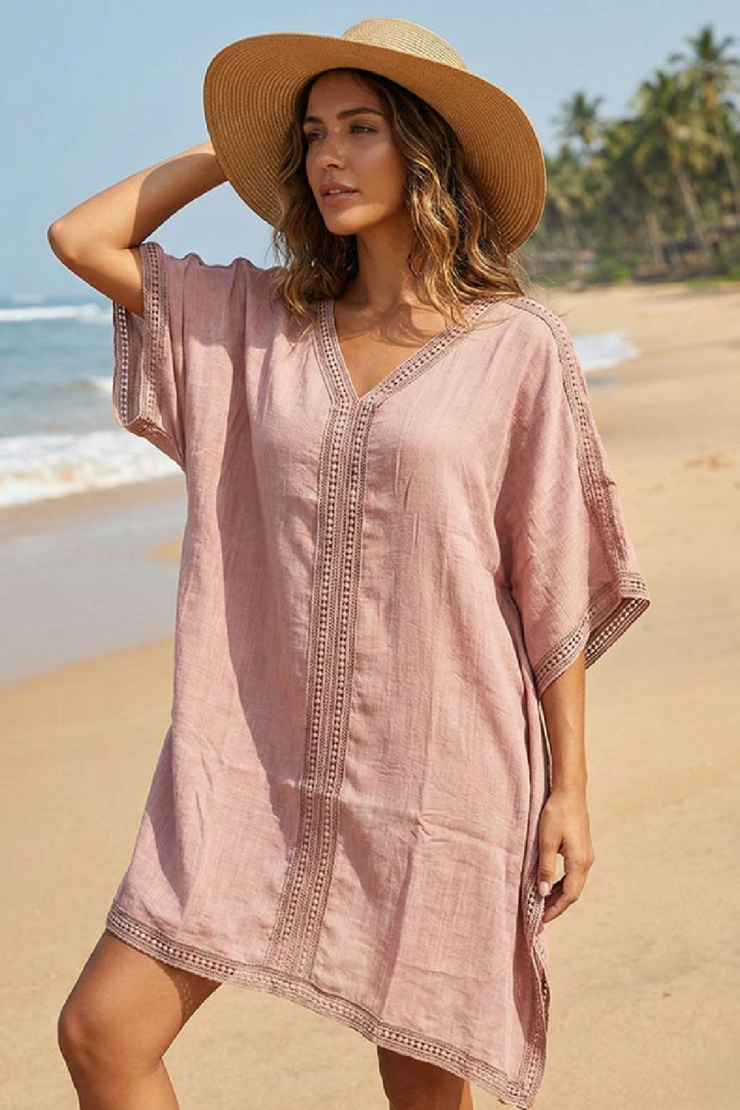 One-Size V Neck Cover Up