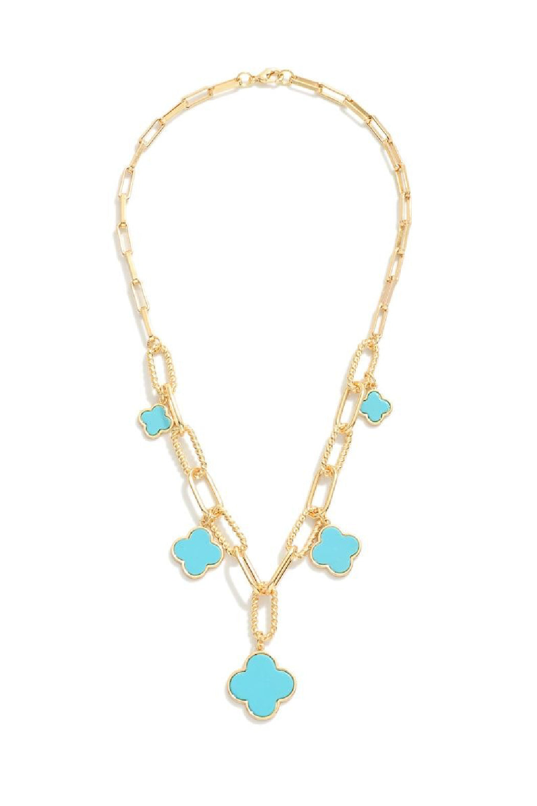 Graduated Clover Charm Necklace