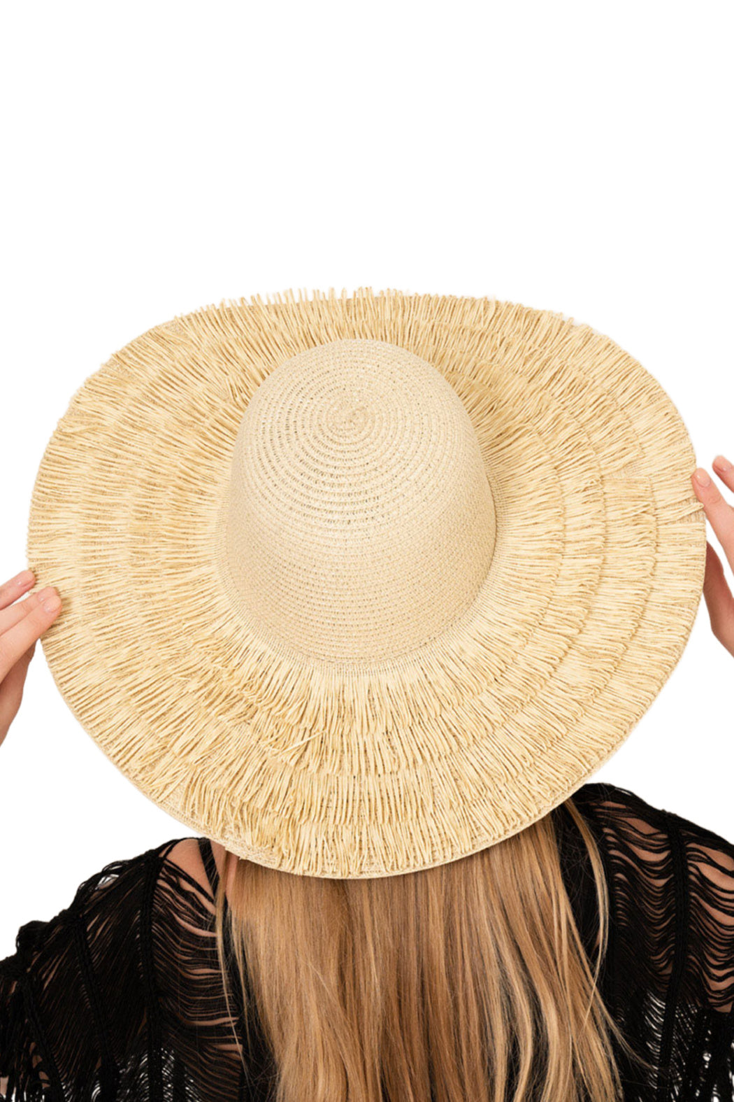 Raffia Brim Straw Sun Hat
