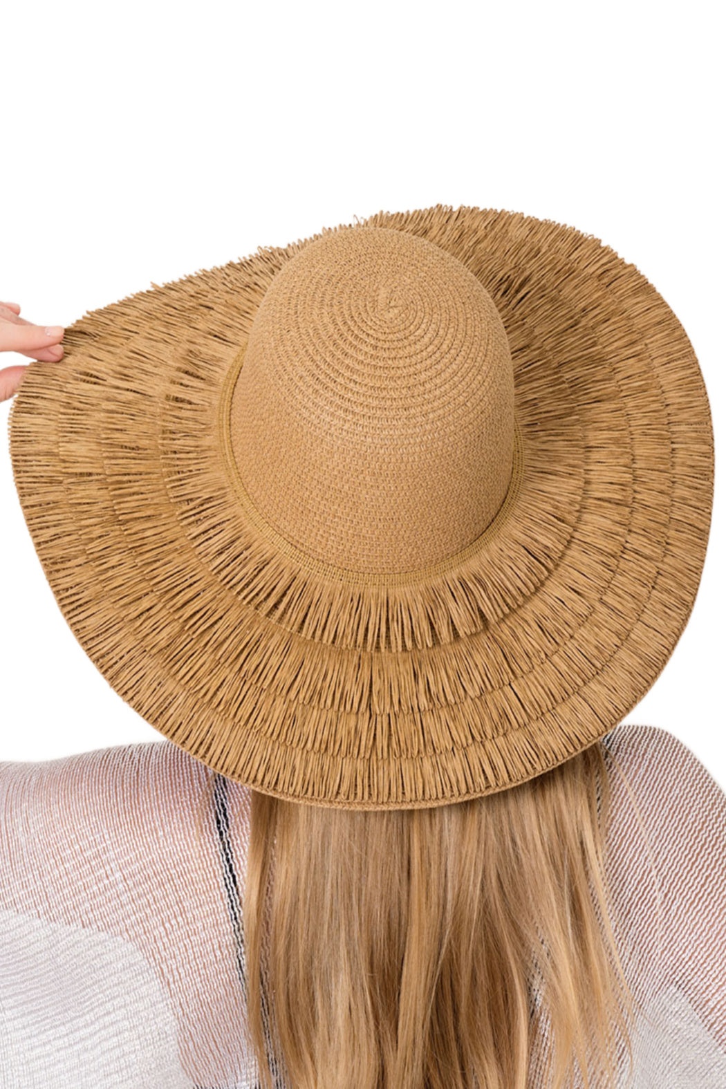 Raffia Brim Straw Sun Hat