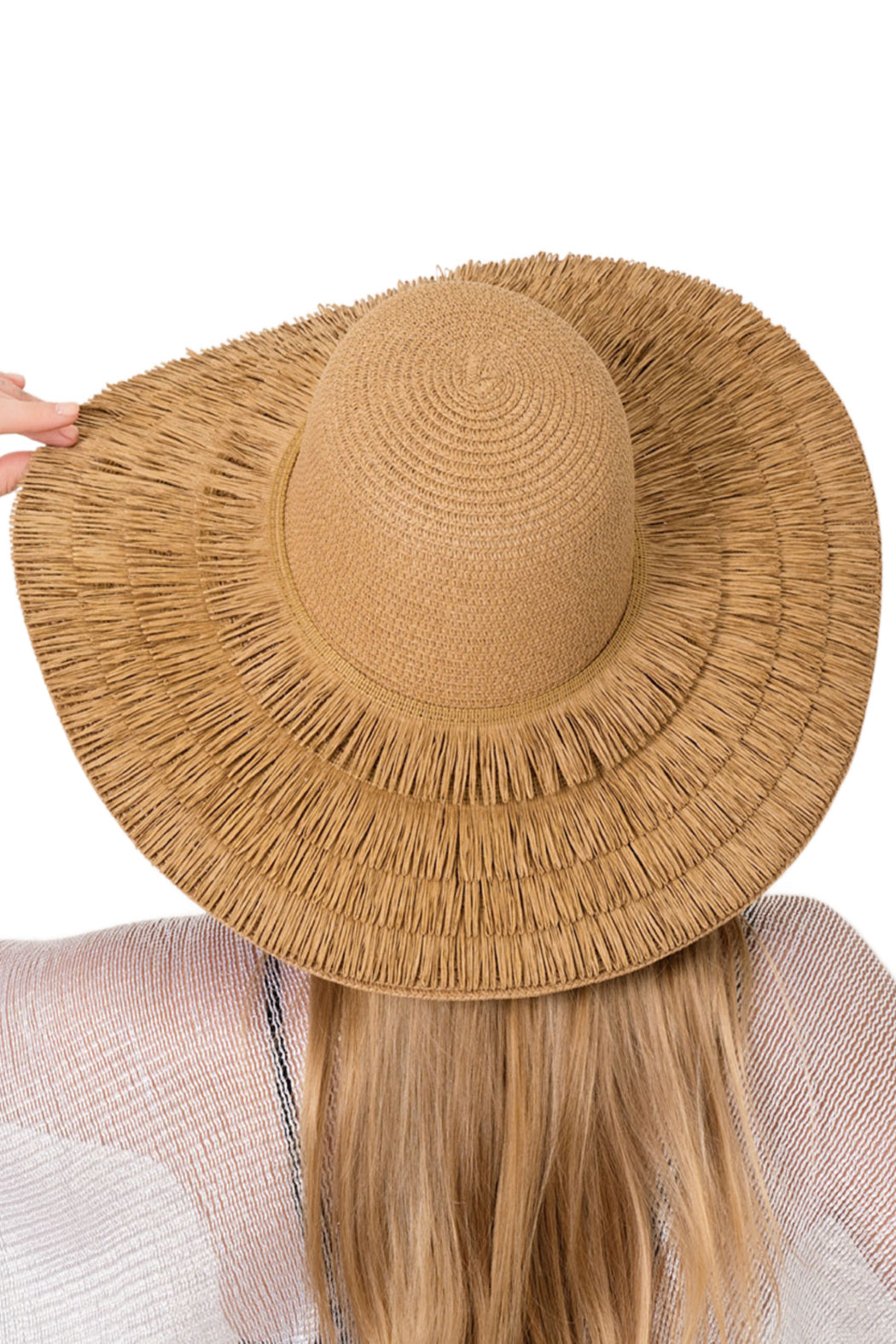 Raffia Brim Straw Sun Hat