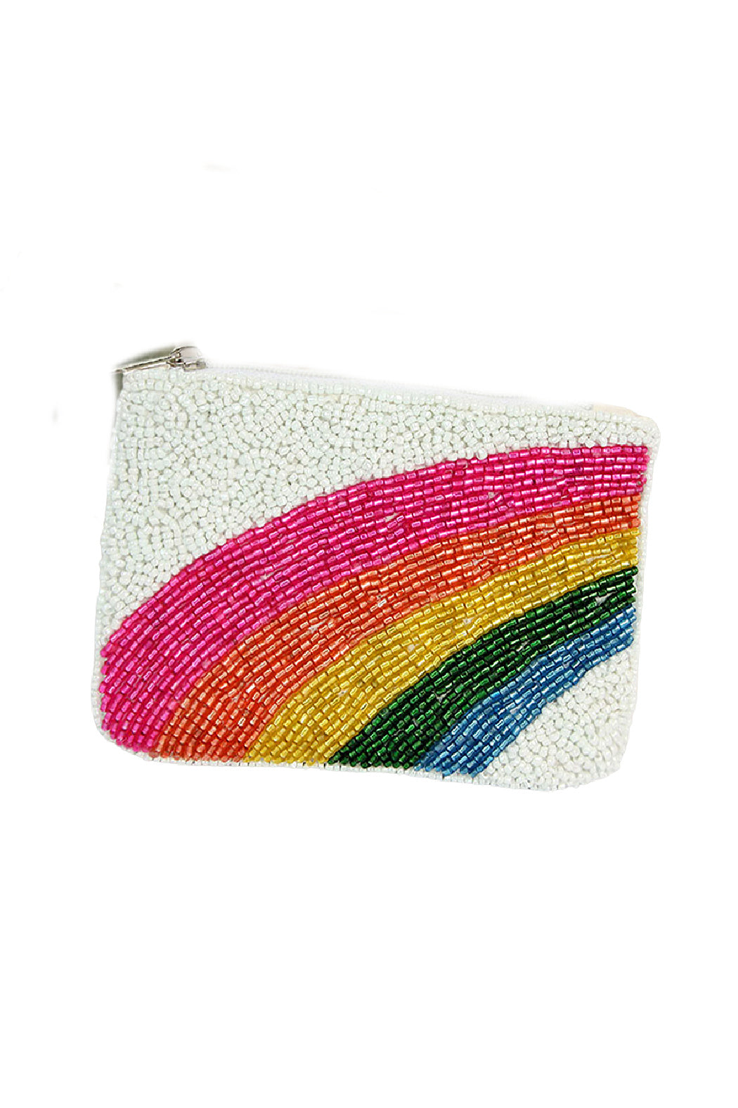 Rainbow Beaded Pouch Bag