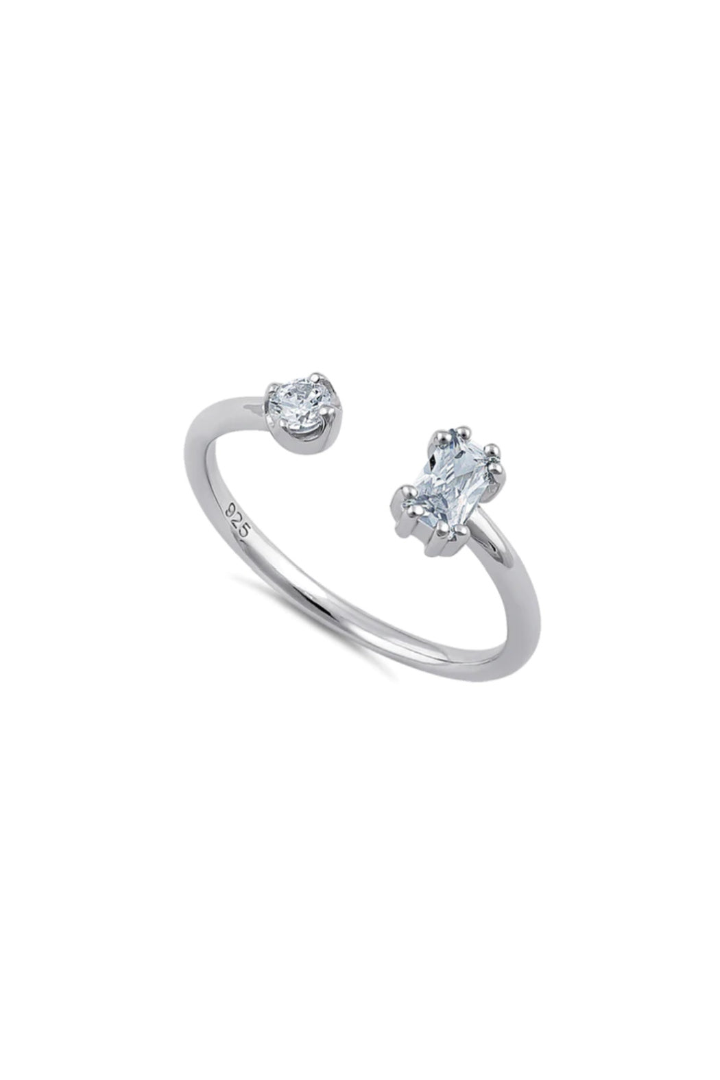 Sterling Cubic Zirconia Tip Ring