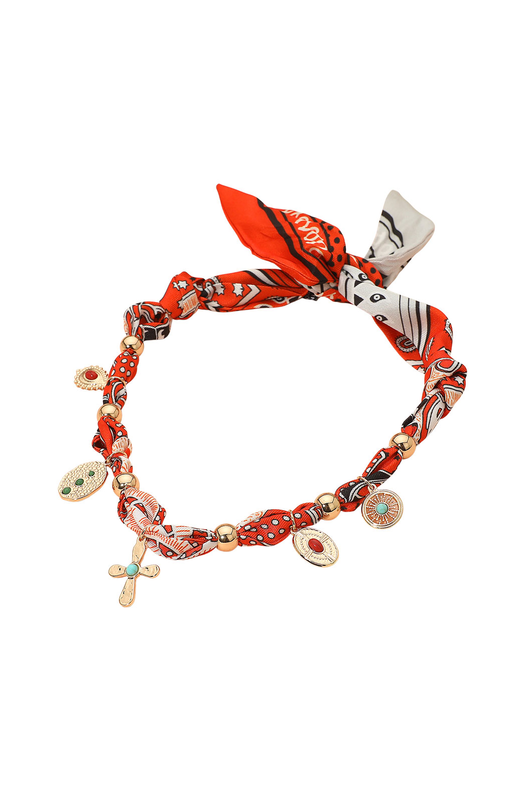 5 Charm Scarf Necklace