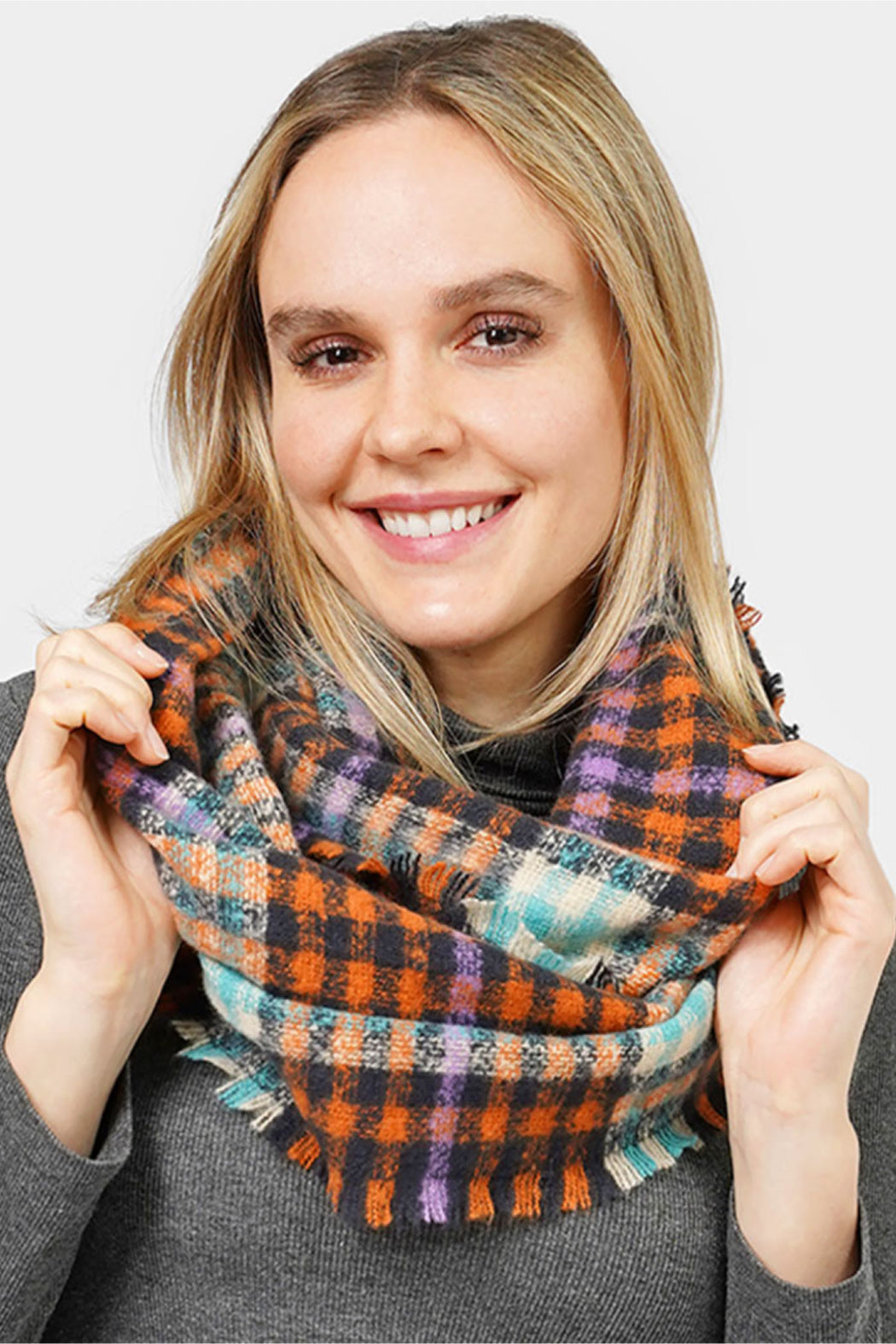 Plaid Checkered Infinity Scarf