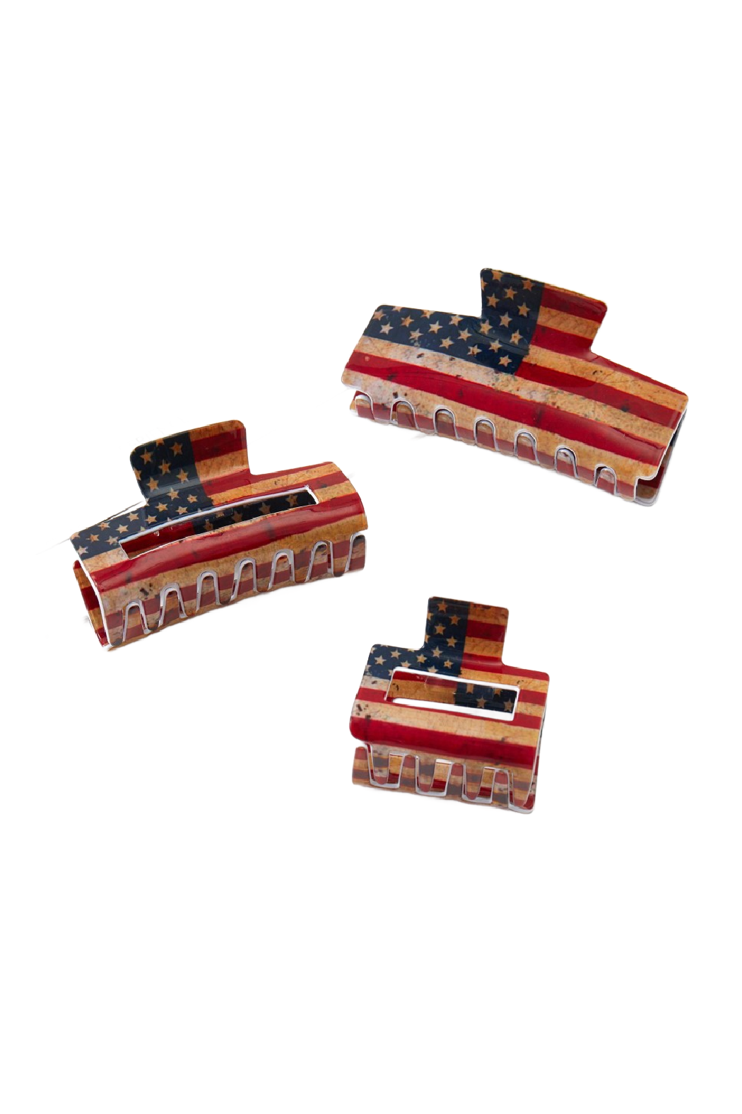 Set of 3 Vintage Look America Hair Clips