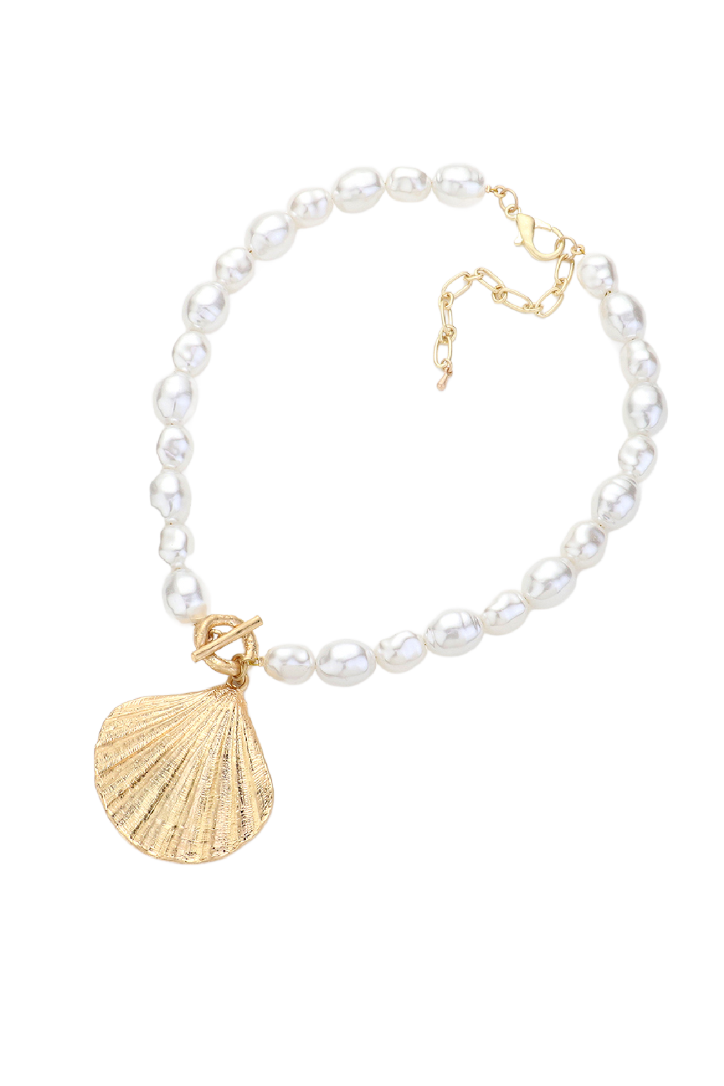 Pearl Strand Shell Pendant Necklace