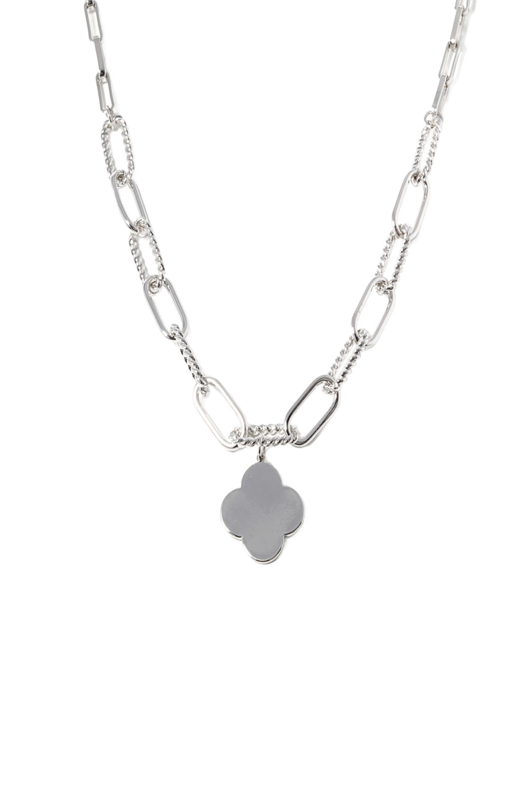 Paper Clip Clover Necklace