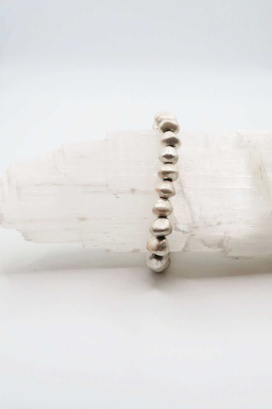 Silver Nugget Stretch Bracelet