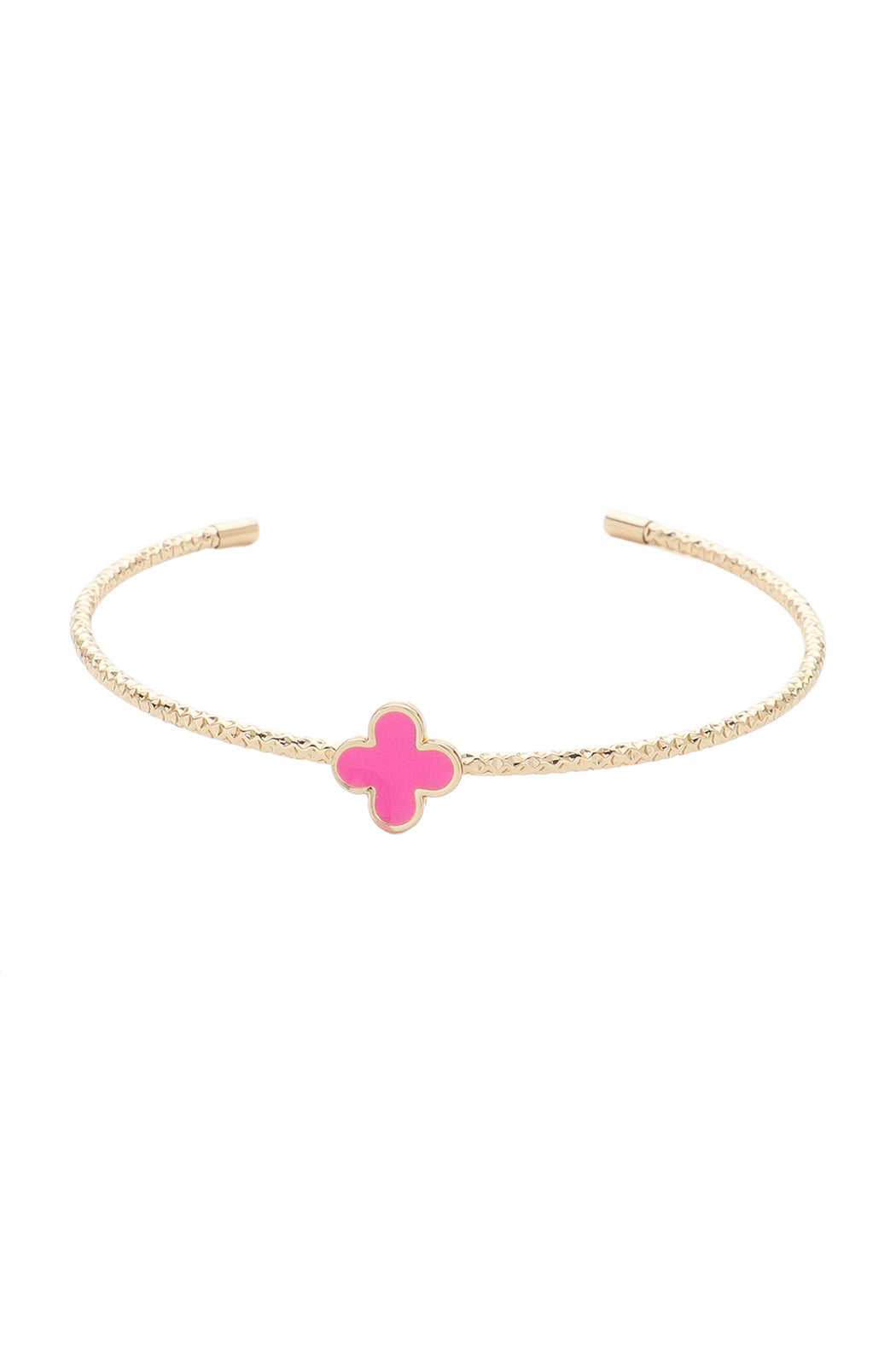Thin Enamel Clover Cuff