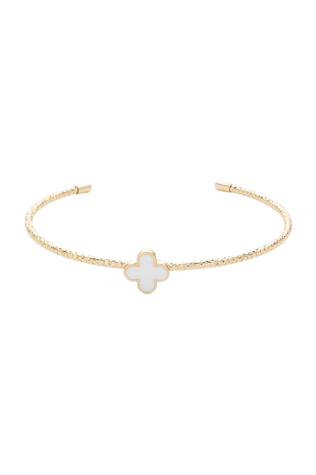 Thin Enamel Clover Cuff