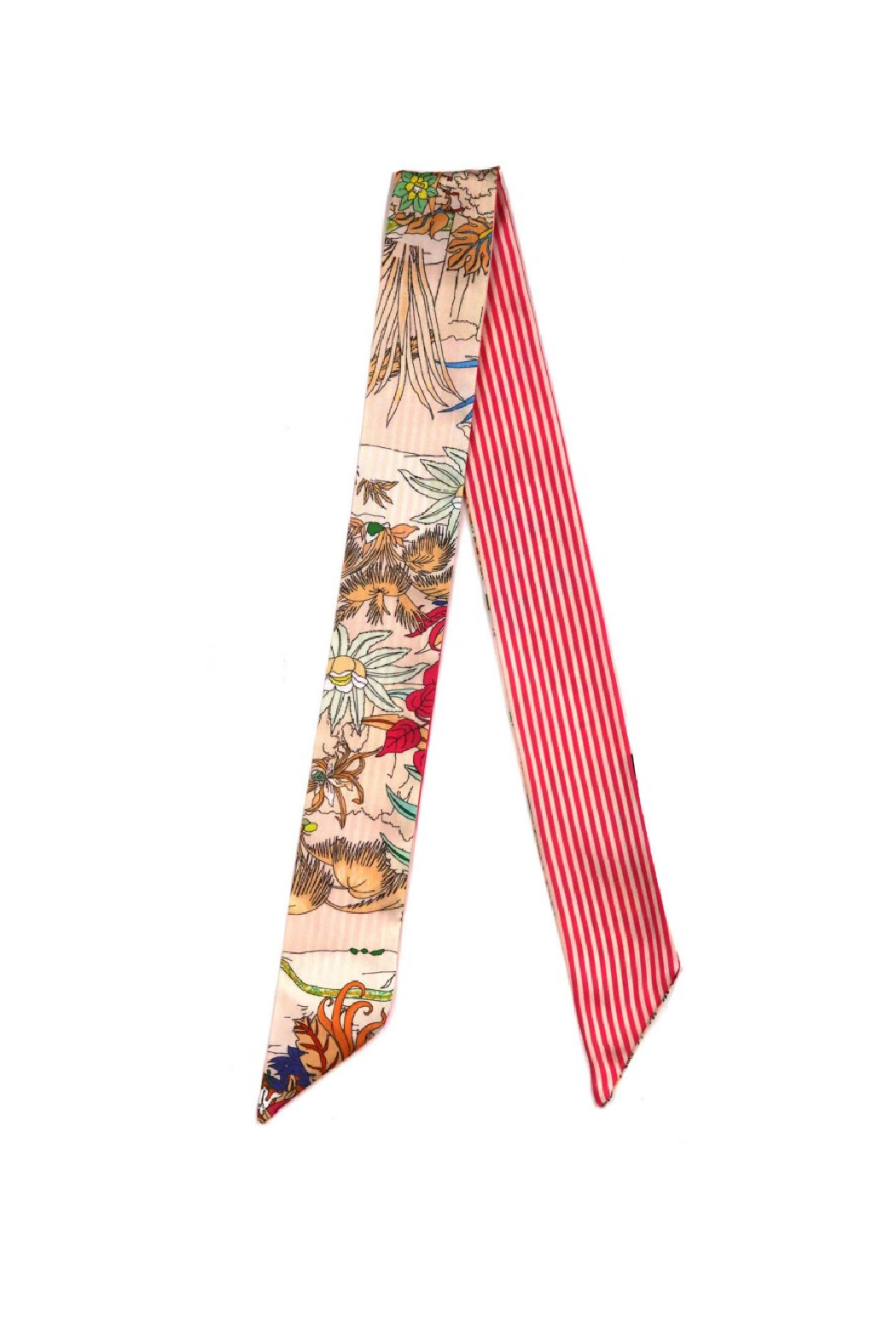 Skinny Floral Striped Scarf