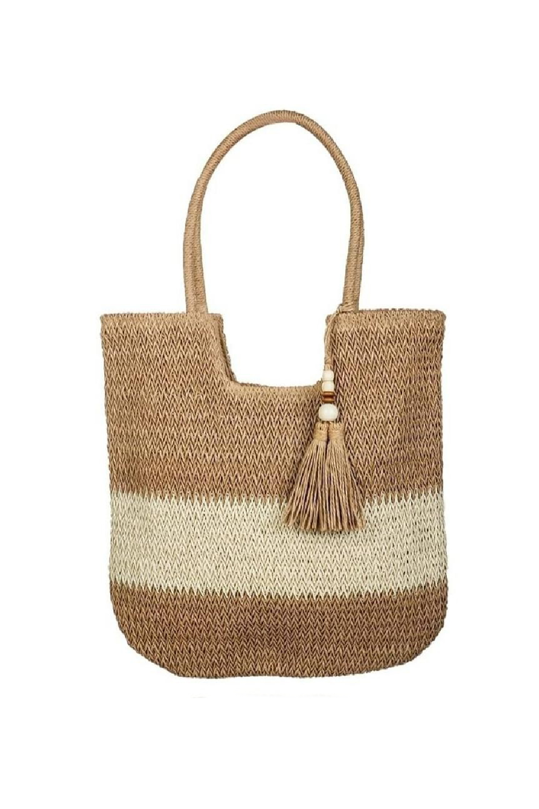 Color Block Straw Shoulder Bag