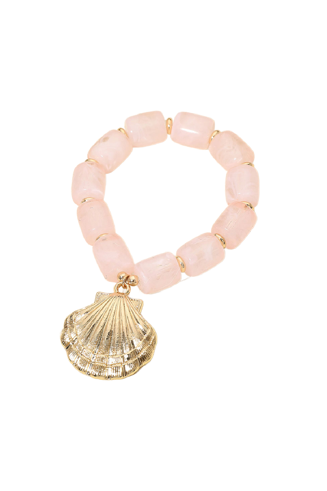 Large Bead Stretch Shell Bracelet