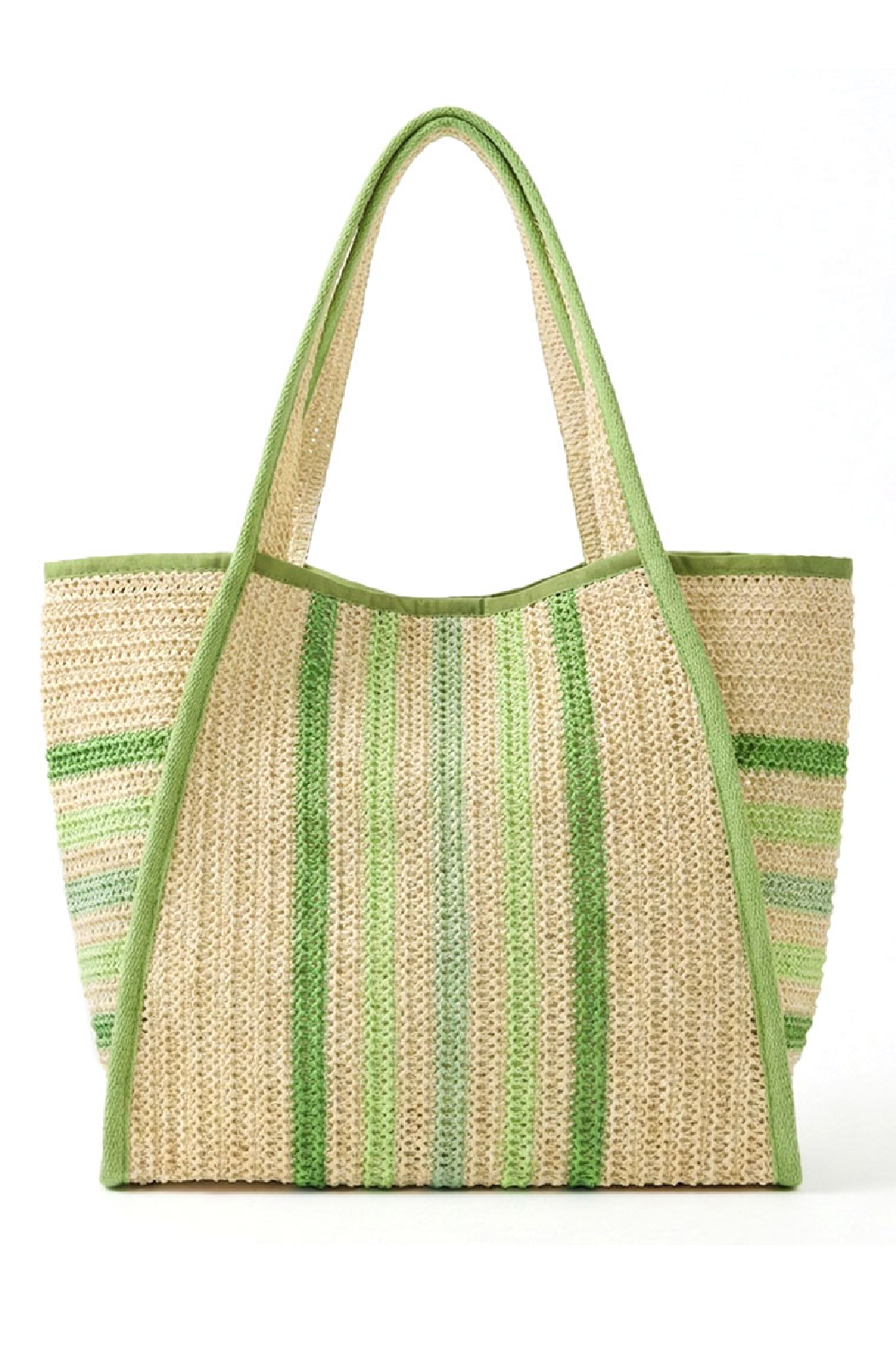Striped Straw Tote Bag