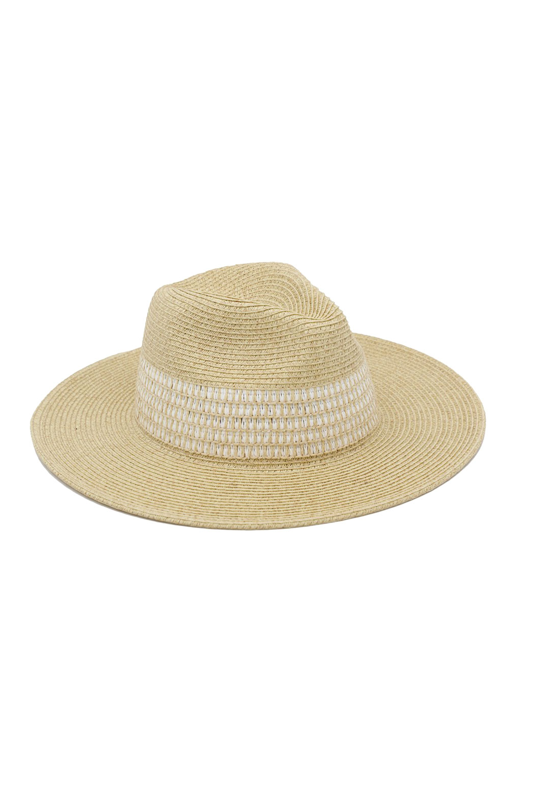 Woven Stripe Straw Panama Hat