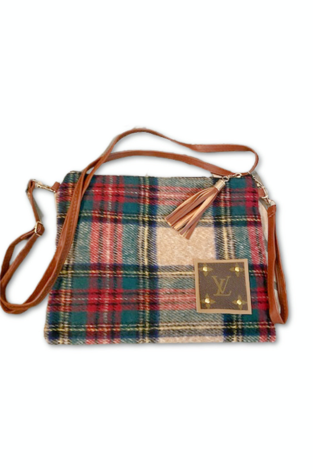 Upcycled Tartan Plaid Crossbody Bag