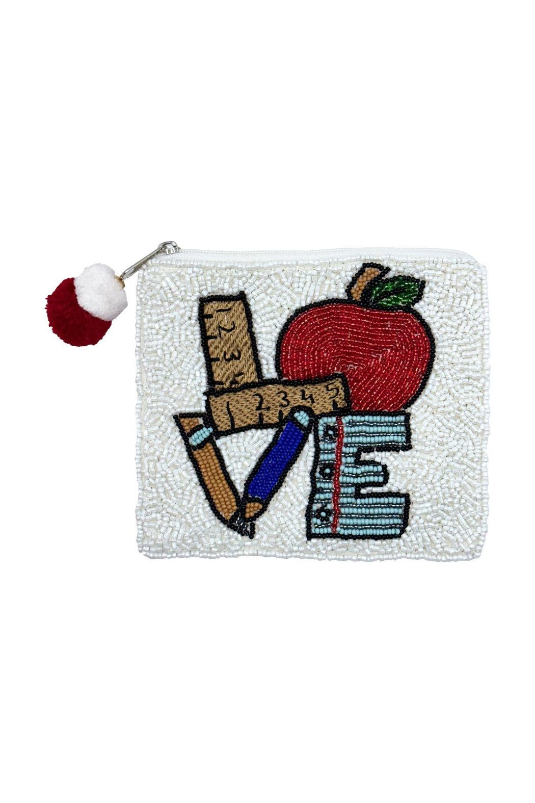 Teacher LOVE Beaded Pouch Bag