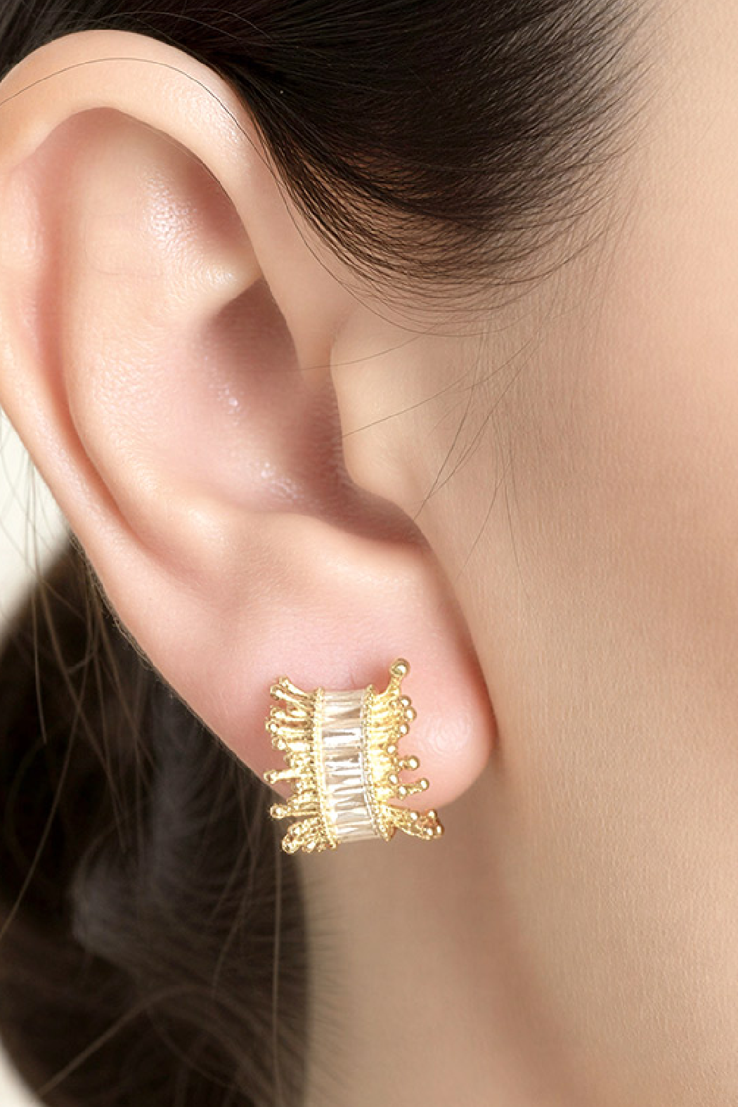 Gold Plated Triangle Splash Earrings