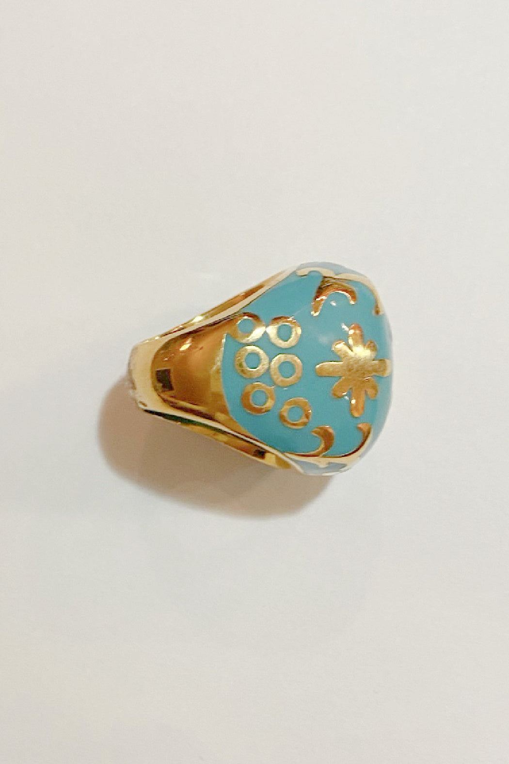 Turquoise and Gold Statement Ring
