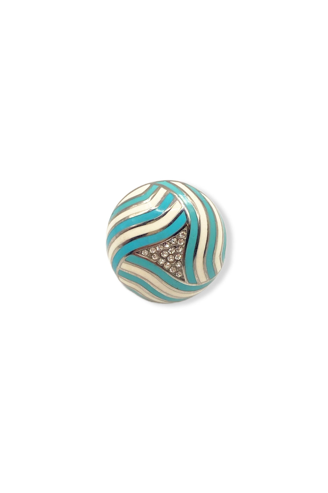 Striped Swirl Crystal Ring