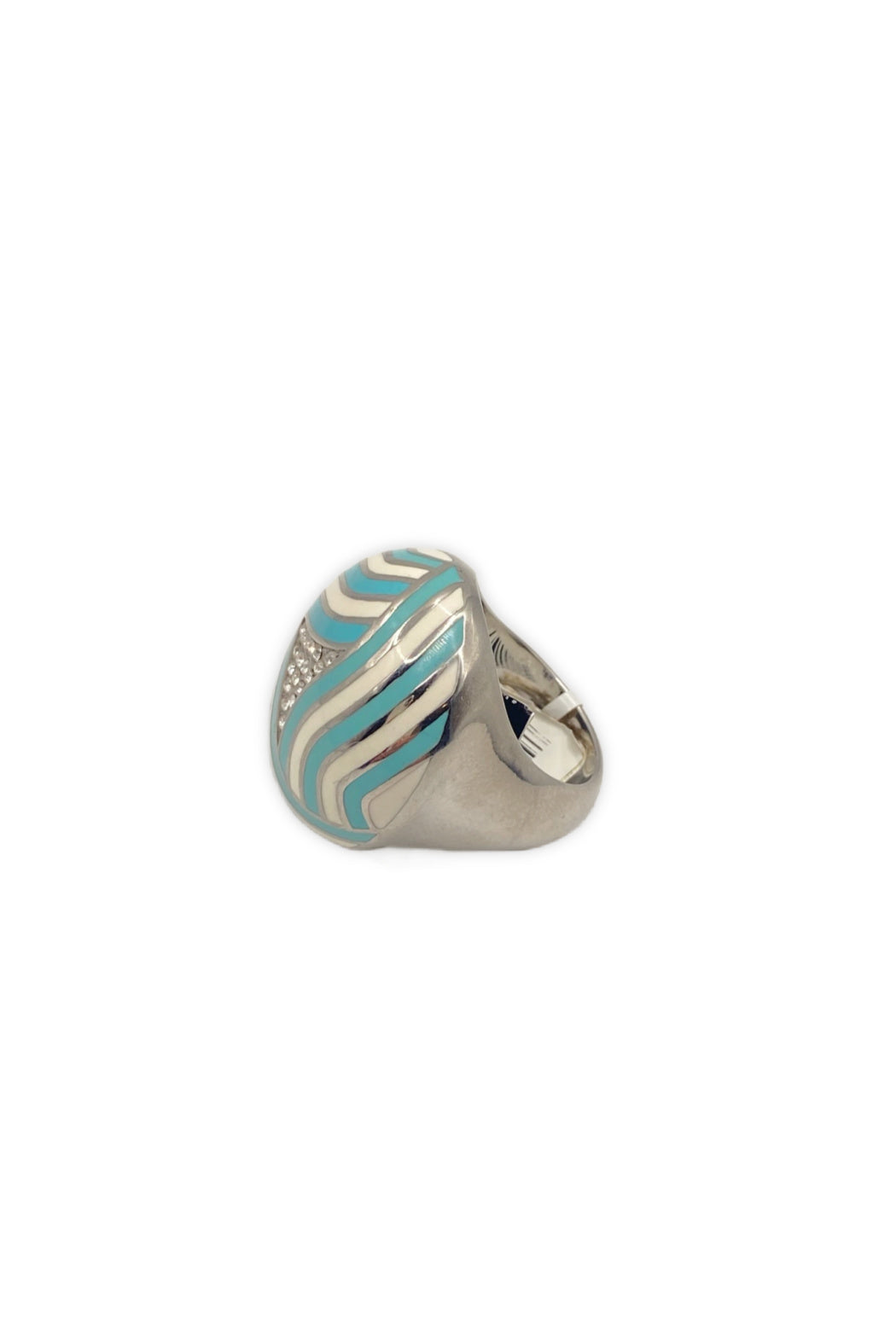 Striped Swirl Crystal Ring