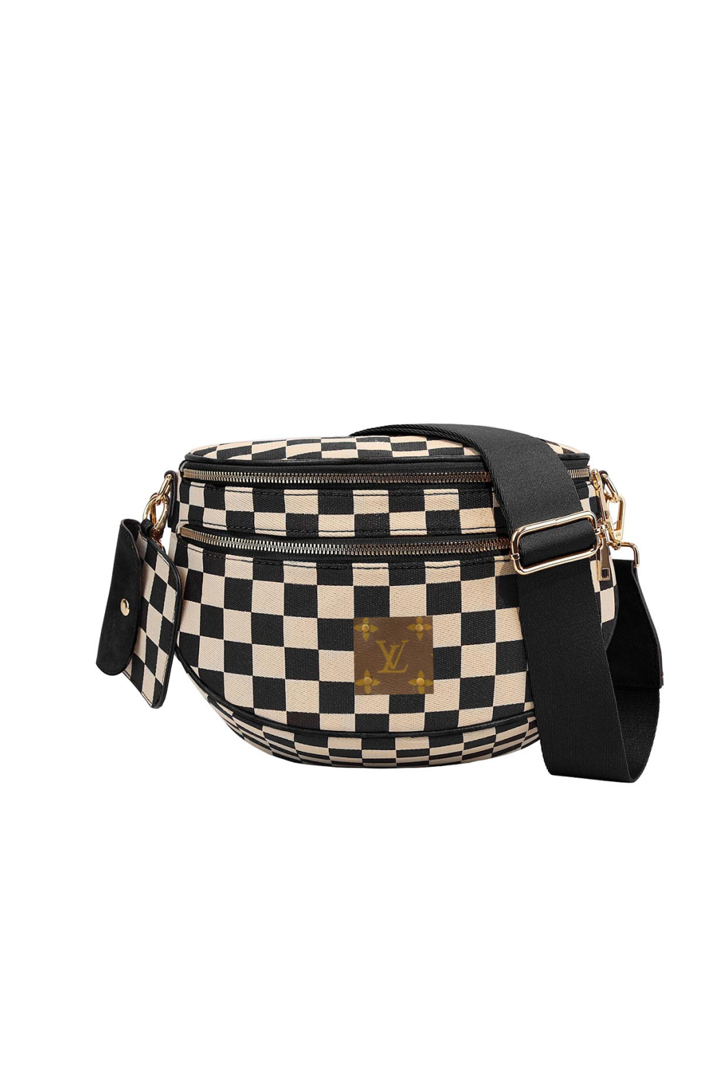Upcycled Checker Sling Crossbody Bag