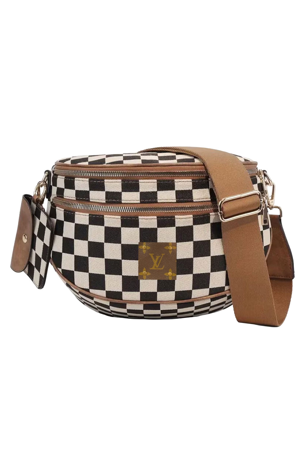 Upcycled Checker Sling Crossbody Bag