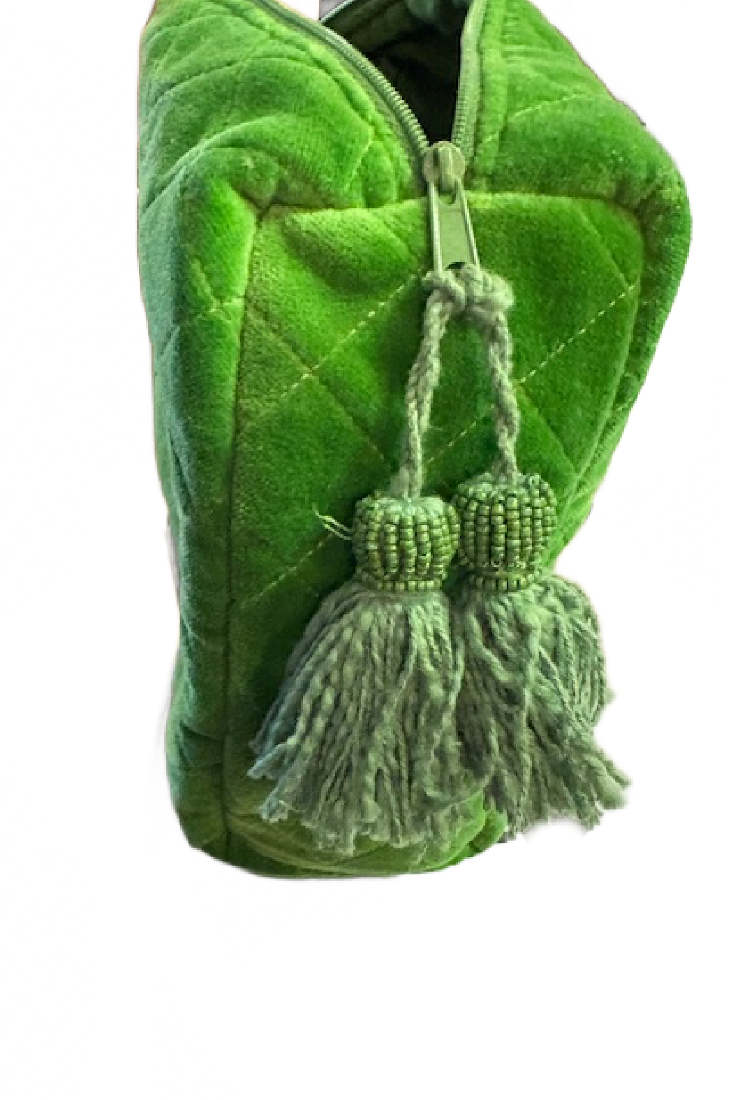 Upcycled Green Quilted Pouch