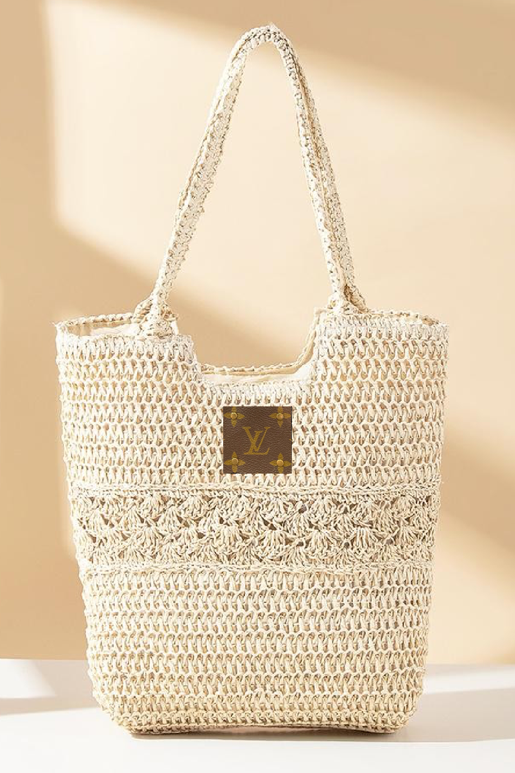 Upcycled Straw Shoulder Bag