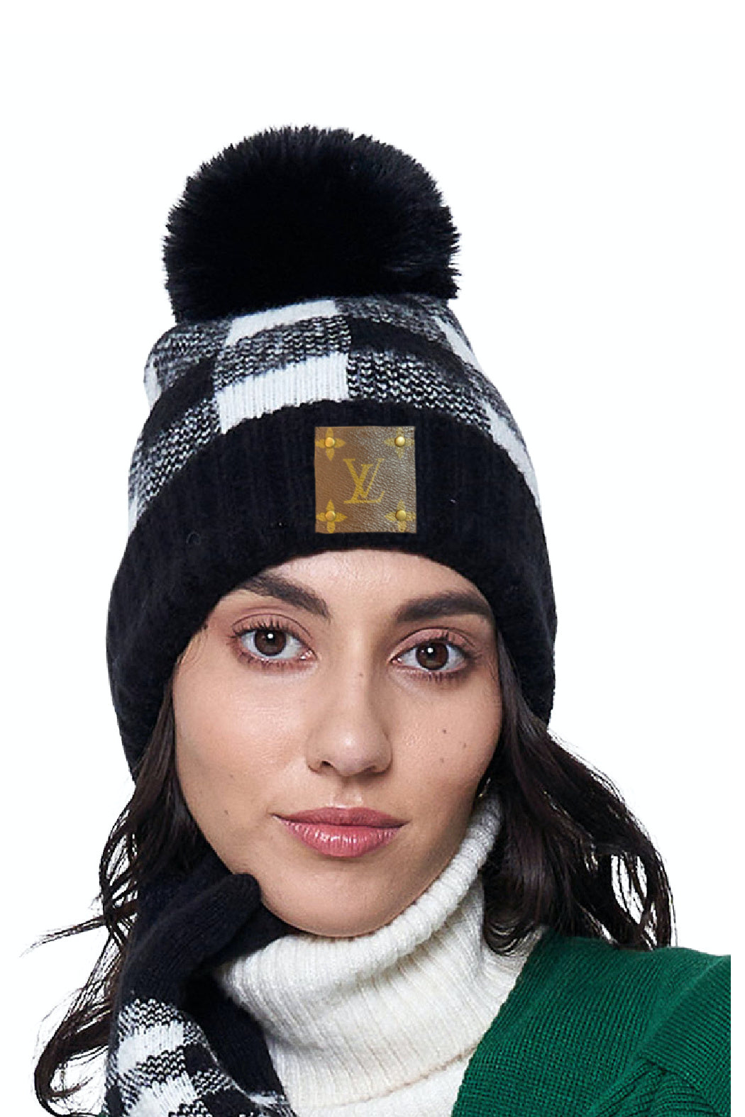 Upcycled Buffalo Plaid Beanie