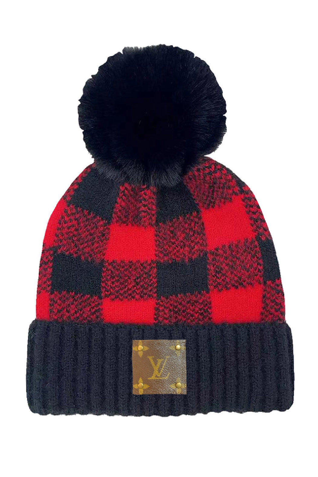 Upcycled Buffalo Plaid Beanie