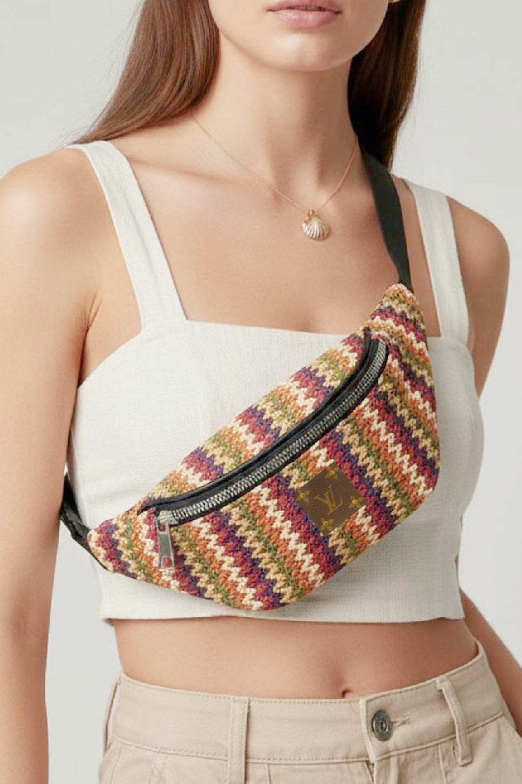 Upcycled Embroidered Sling Belt Bag