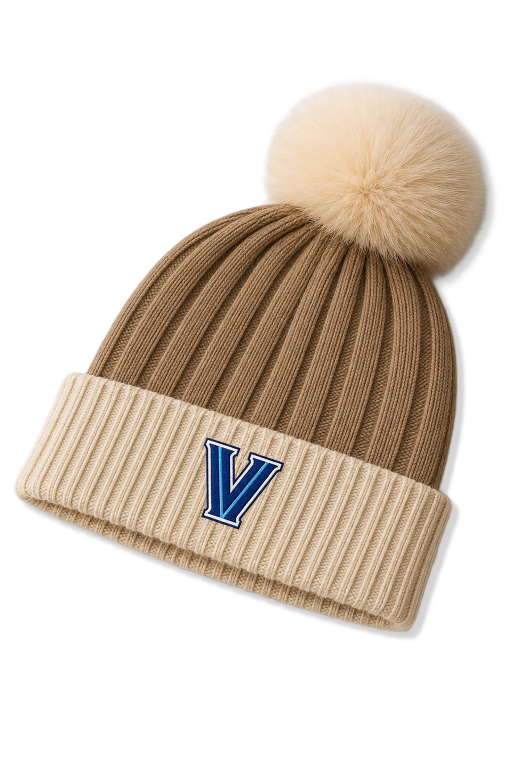 Villanova Genuine Fur Pom Beanie