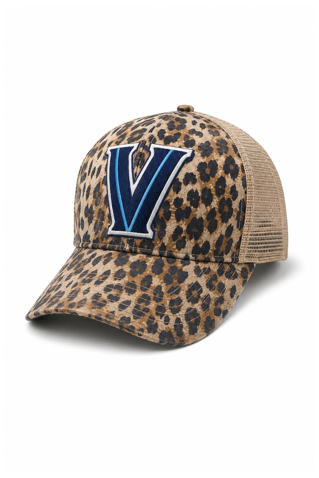 Villanova Criss-Cross Leopard Trucker Cap