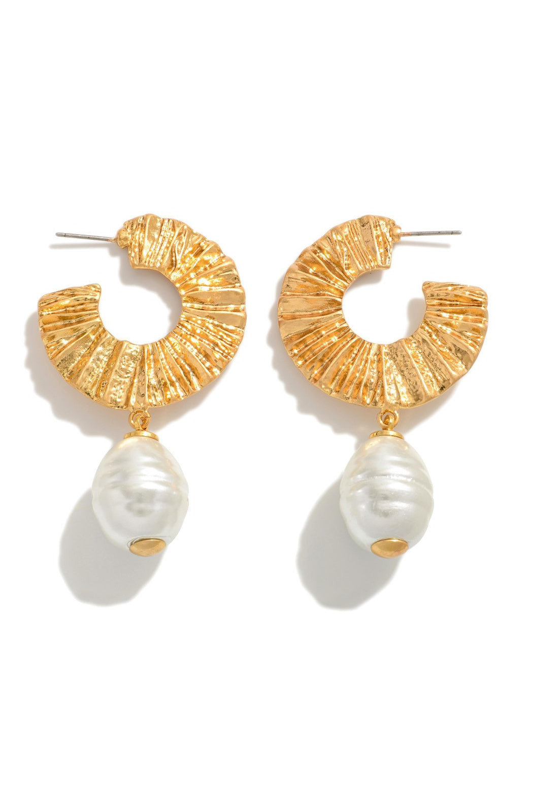 Wavy Gold Hoop Earrings