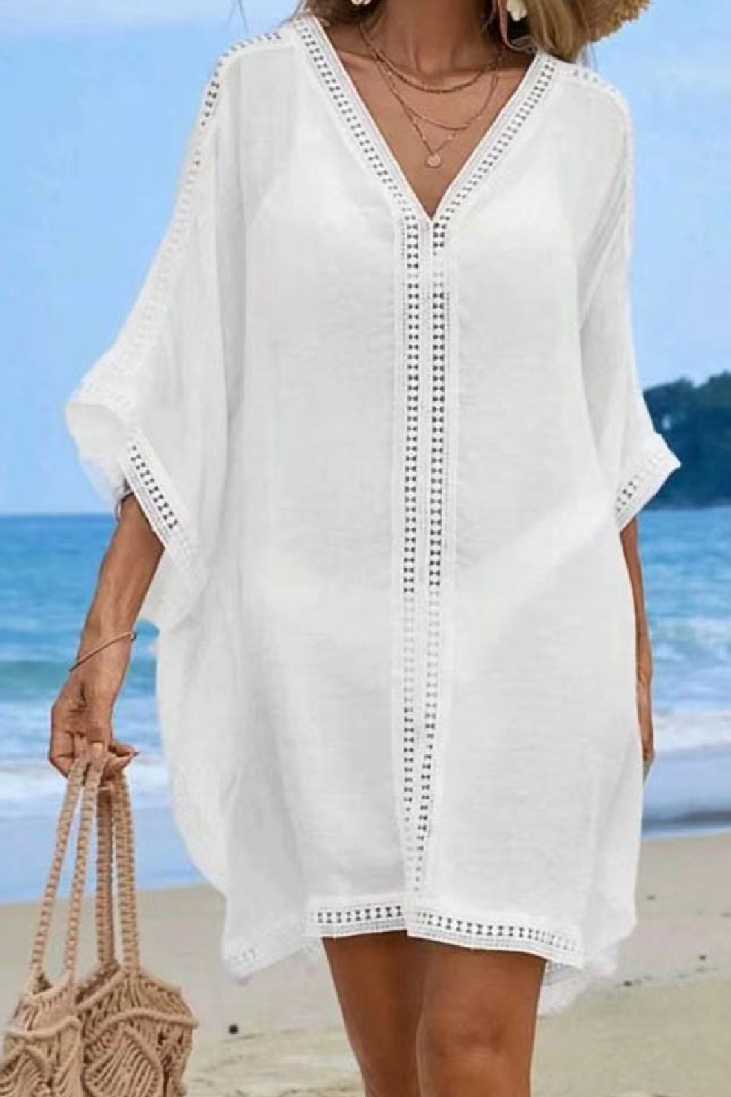 One-Size V Neck Cover Up