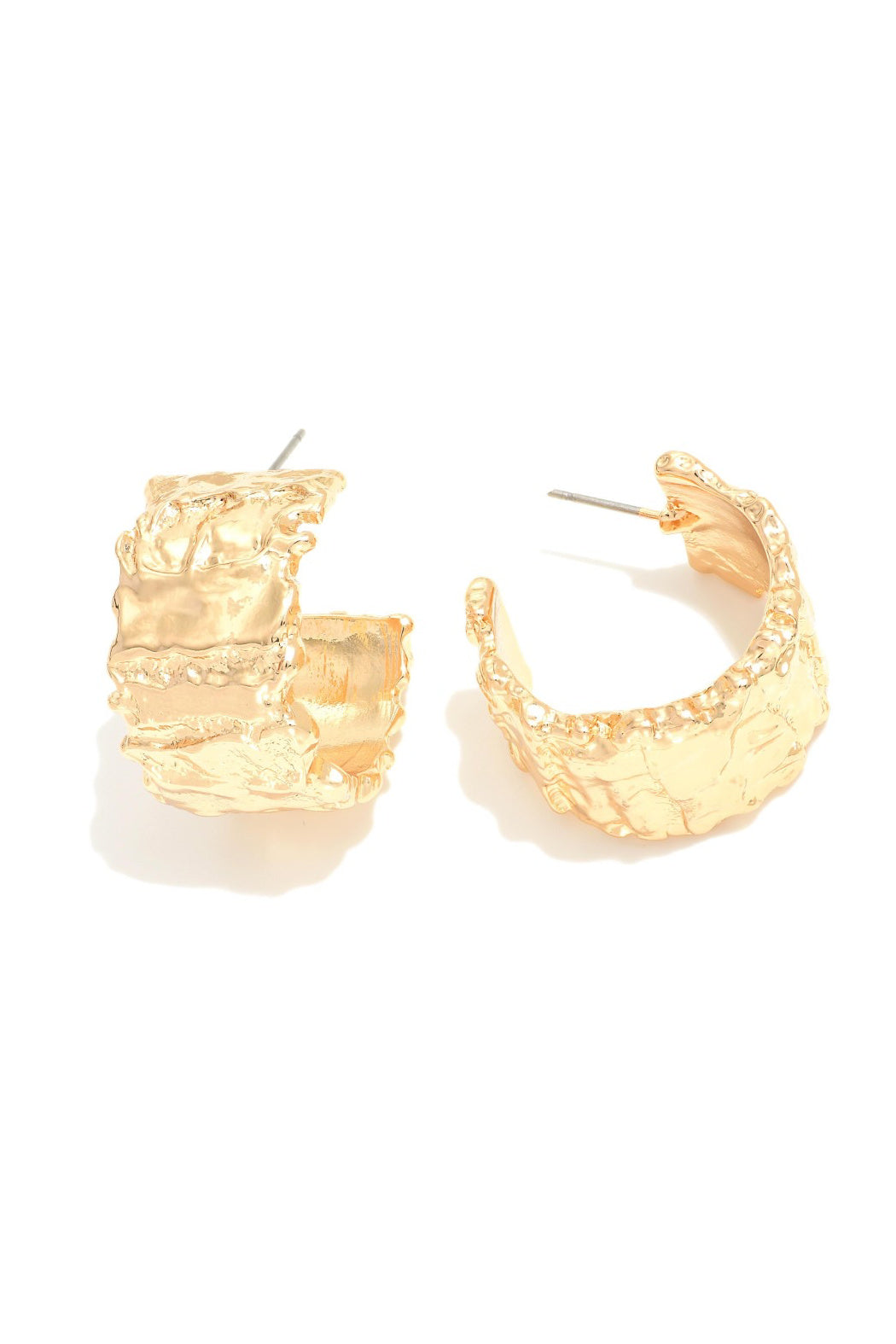 Textured Gold Hoop Earrings